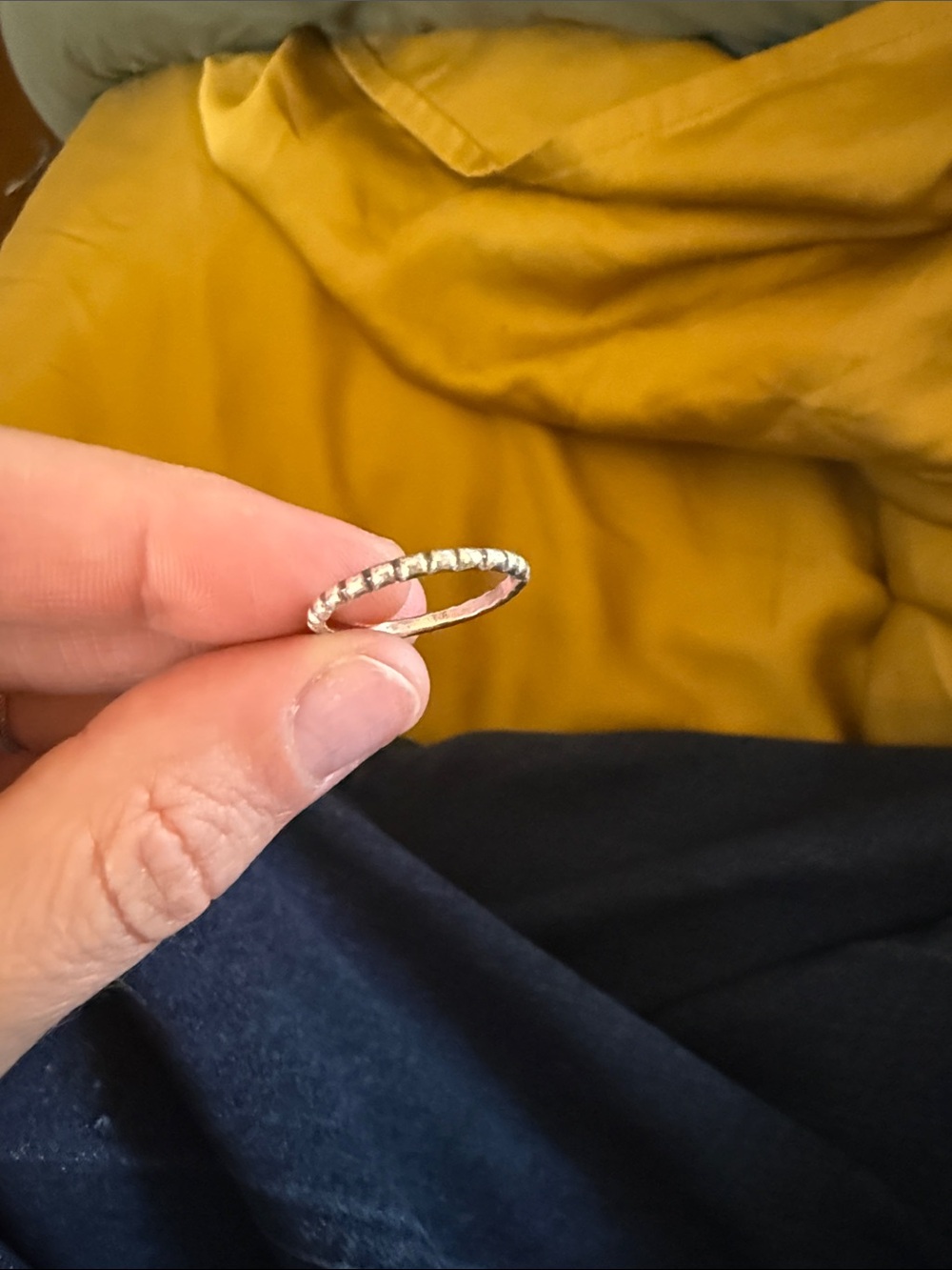 Solid Sterling silver beaded ring